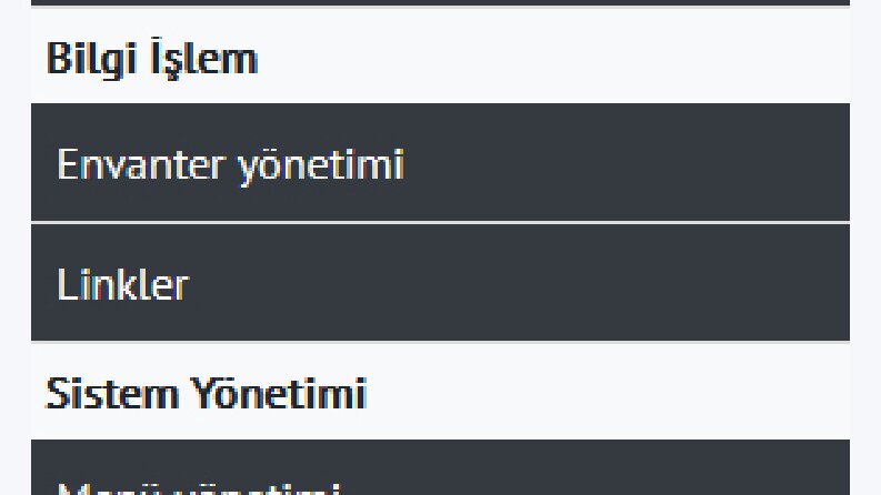 Şirket bilgileri, duyuruları, bilgi işlem, sistem