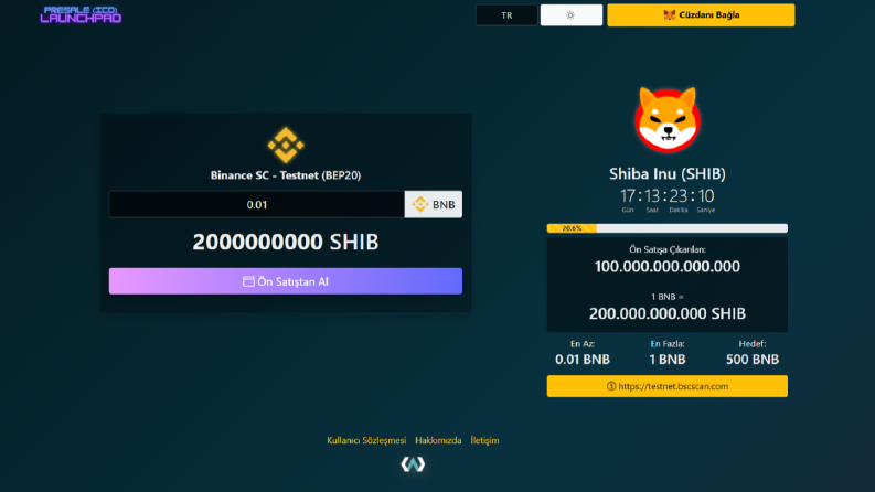 TOKEN ÖN SATIŞ (ICO) LAUNCHPAD SİSTEMİ MULTİ-CHAİN