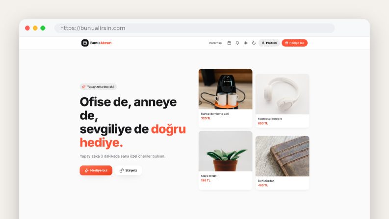 Bunu Alırsın — Yapay Zeka Destekli Hediye Asistanı