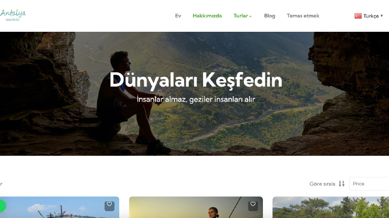 Turizm şirketi için website