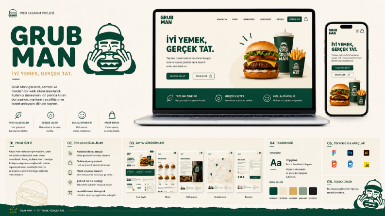 Grub Man Restoran Web Tasarımı