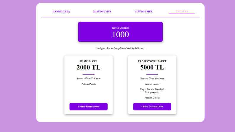 E-Ticaret Tasarım Sitesi
