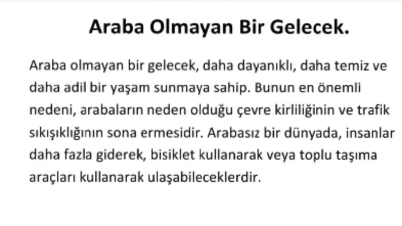 Makale, Metin Vb. İçerik 