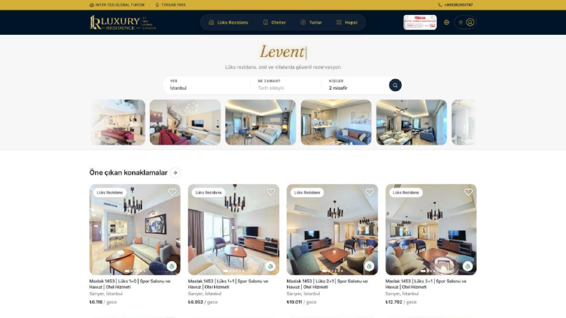 Luxury Residence - Rezervasyon Web Sitesi