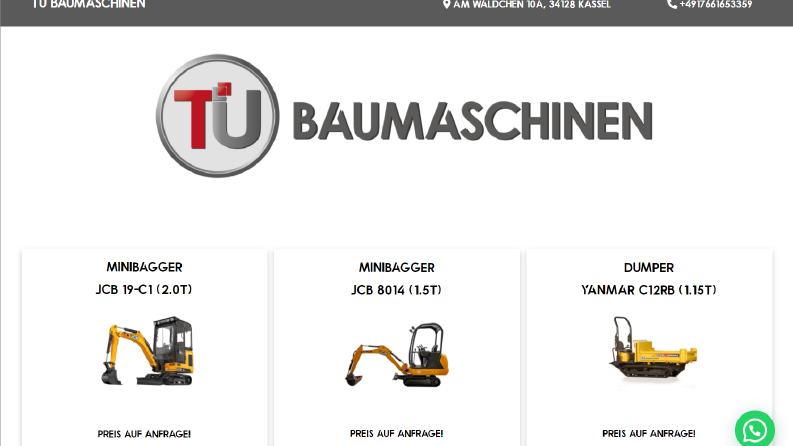 http://tu-baumaschinen.de  One Page Web Sitesi