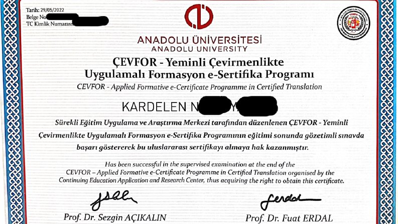 Yeminli Çevirmenlikte Uygulamalı Formasyon