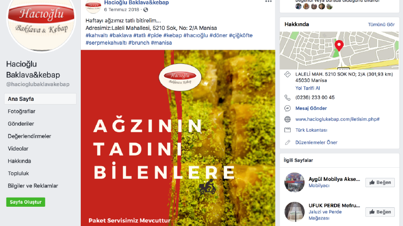 Restorant Sosyal Medya Hesabı