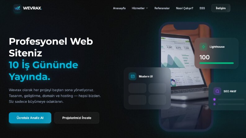 Kurumsal Web Ajansı Tasarımı - Koyu Tema