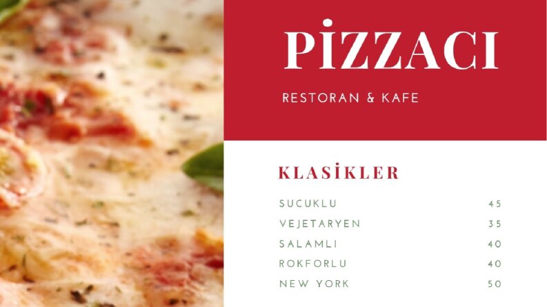 Menu tasarımı