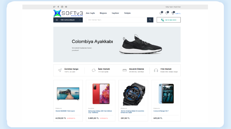 Softv3 E-ticaret Sistemi