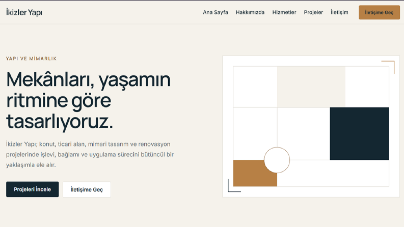 Modern ve Mobil Uyumlu Kurumsal İnşaat Web Sitesi