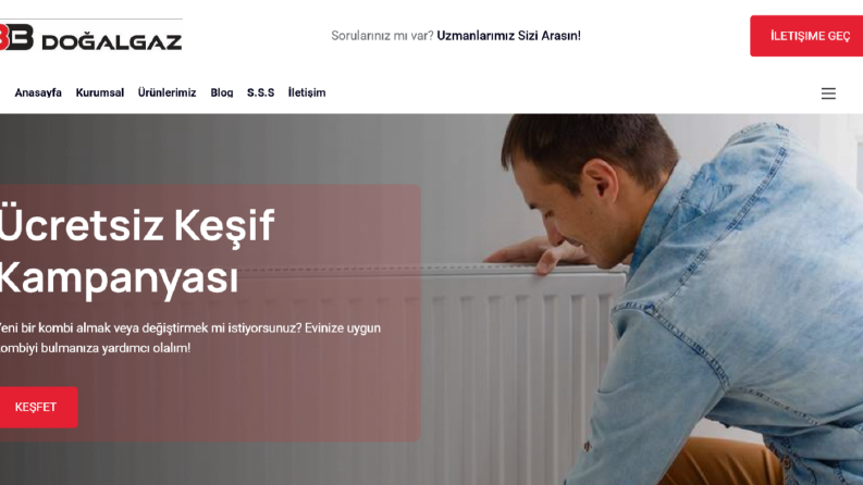 3B Doğalgaz için kurumsal web sitesi