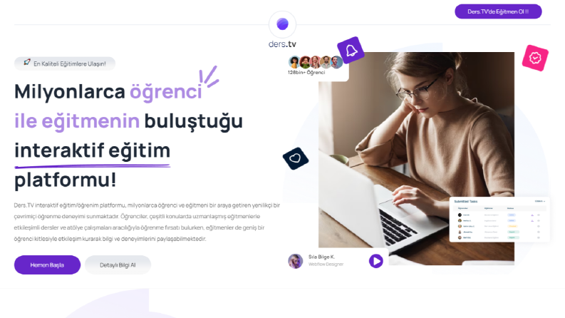 Ders.tv - Landing Page ve Backend