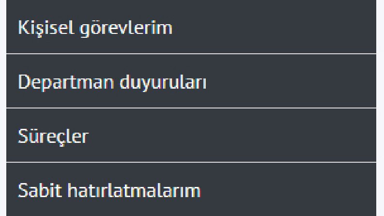 Kullanıcı çalışma paneli