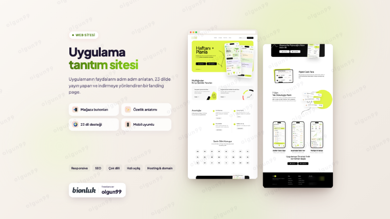 Uygulama Tanıtım Sitesi – Çok Dilli Landing Page