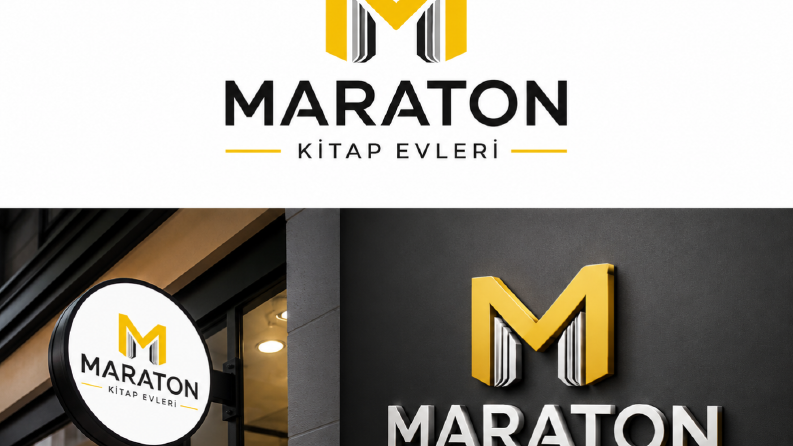 MARATON KİTAP EVLERİ LOGO TASARIMI VE 3D MOCKUP