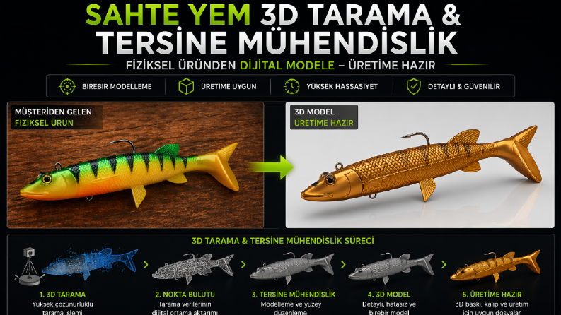 Sahte Yem 3D Tarama ve Tersine Mühendislik
