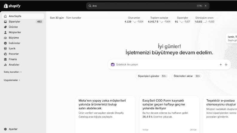Shopify Mağaza - Meta Reklam