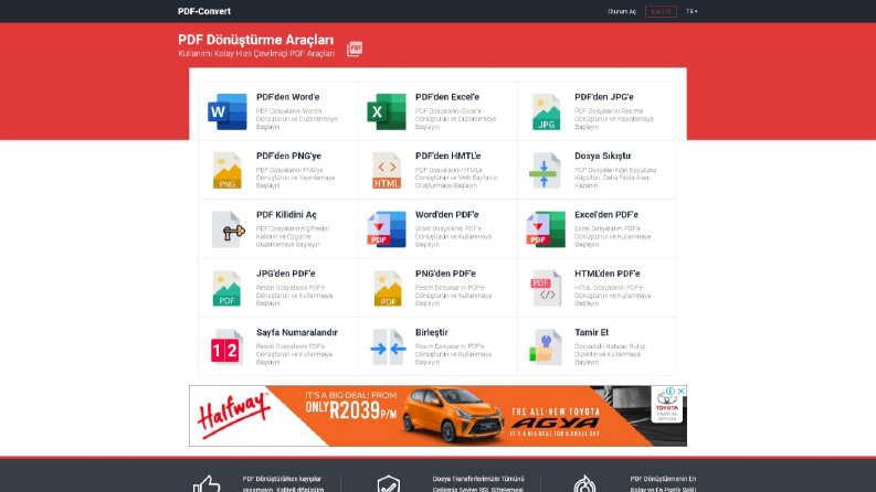 PdfToConvert Web Sitesi Tasarımı