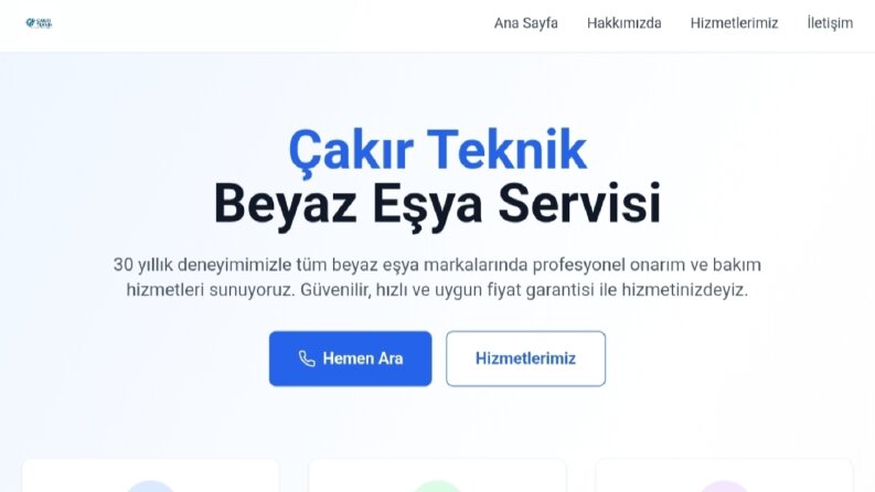 Çakır Teknik - Beyaz Eşya Servisi Website Kurulumu