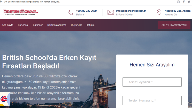 British School - Web Site İçerikleri
