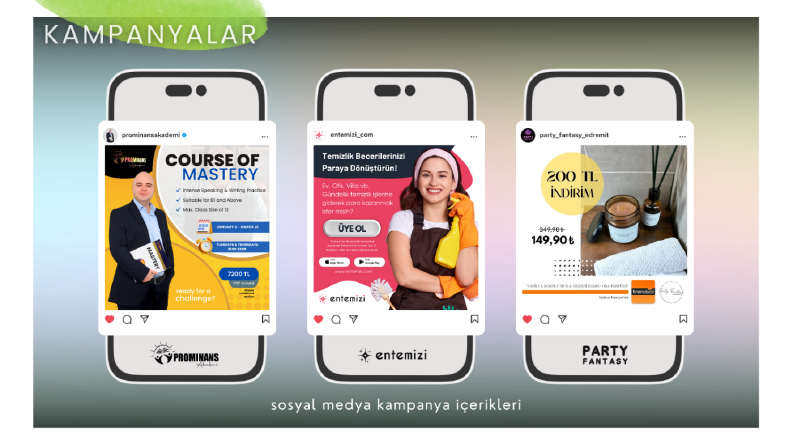 Sosyal medya için hazırladığım kampanya görselleri