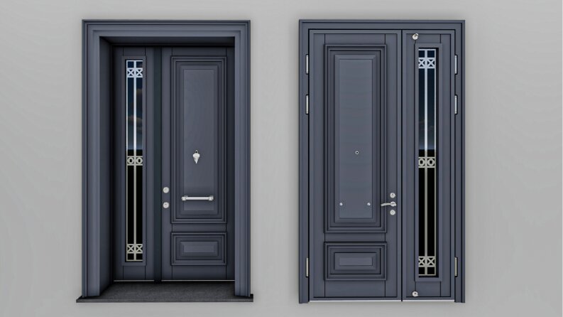 3D ÇELİK KAPI TASARIMI VE RENDER
