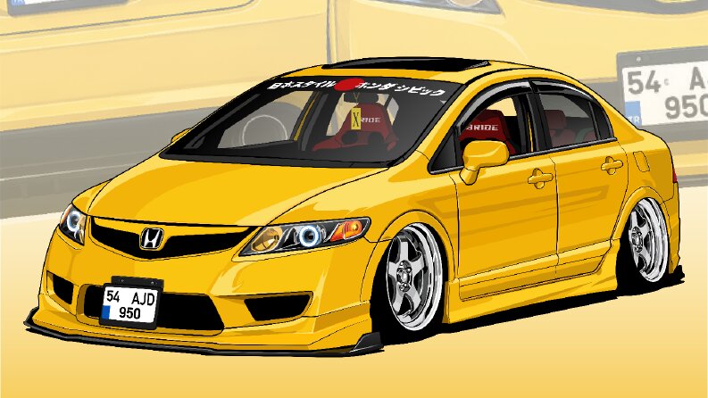 Honda Civic – Kişiye Özel Vektörel Araç İllüstrasyonu