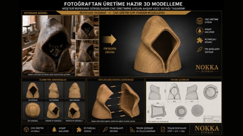 Referans Görselden CNC Üretime Hazır 3D Modelleme