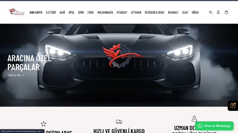 Oto parçacılar için özel websitesi
