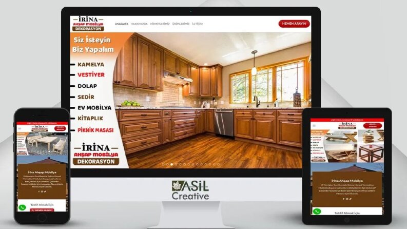 www.irinaahsapmobilya.com.tr  Anahtar Teslim Web Sitesi