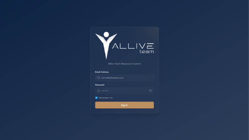 Allive Team - Manpower yönetim paneli ve CRM sistemi