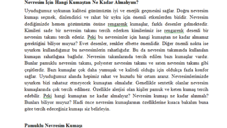 Nevresim Kumaşı- Blog
