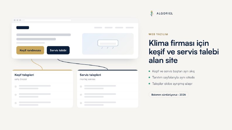 Klima firması için keşif ve servis talebi alan site