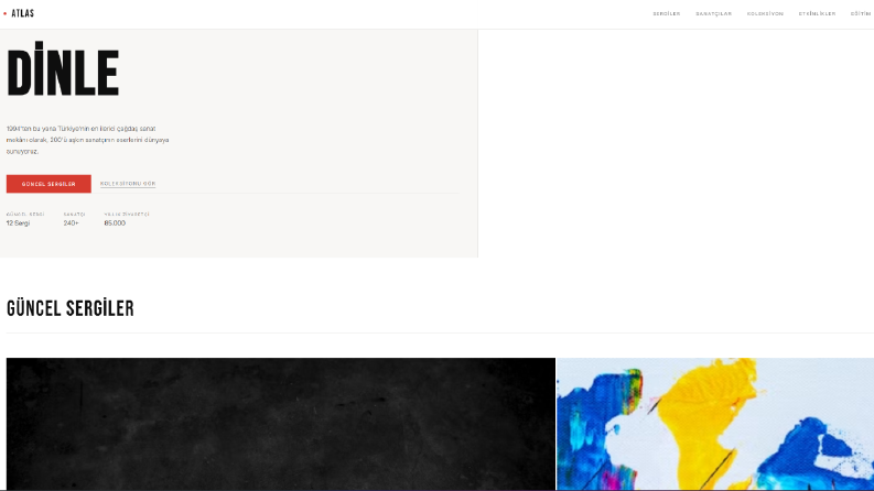 ATLAS – Sanat Galerisi Web Sitesi
