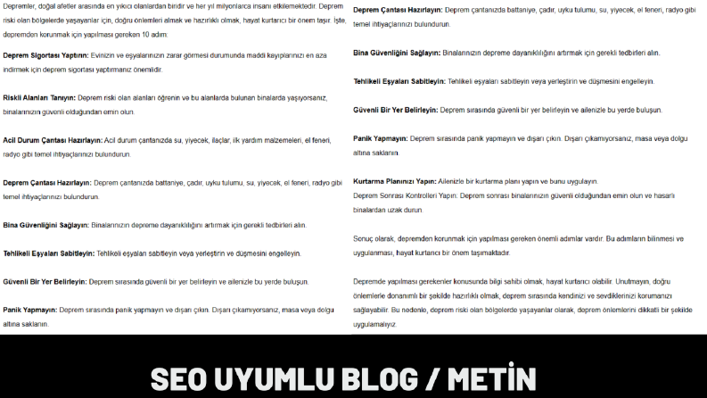Depremden Korunmak İçin Yapılması Gereken 10 Adım