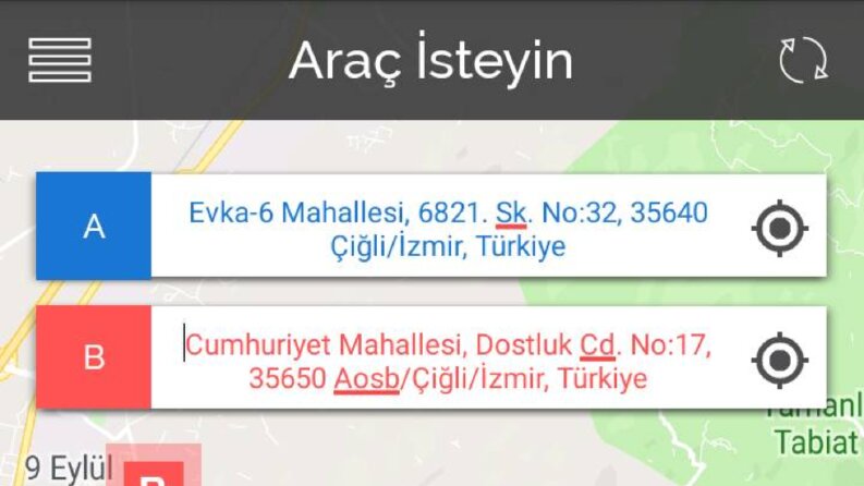 Uber benzeri uygulama