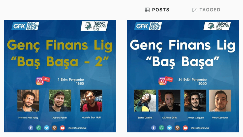 Genç Finans Kulüp Instagram Tasarımları