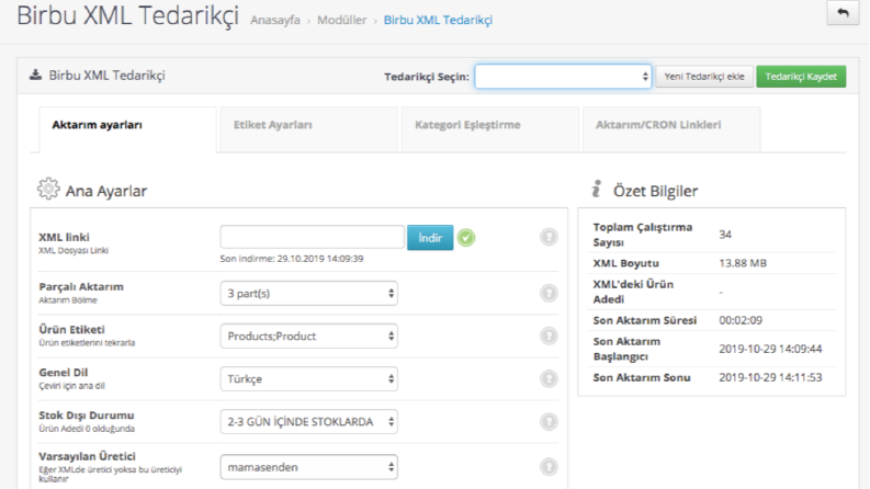 Opencart XML