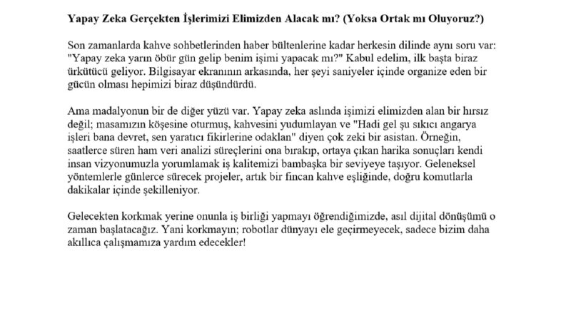 Yapay Zeka Destekli & SEO Uyumlu Blog İçeriği ve Senaryo Tas