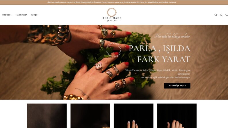 The O Made Jewelry - Takı Satışı İçin E Ticaret Sitesi
