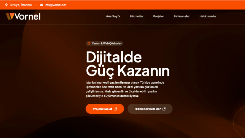 Vornel Teknoloji Kurumsal Web Sitesi