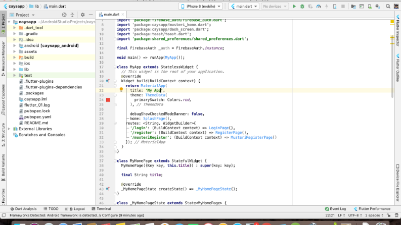 Android ve Flutter Cross App