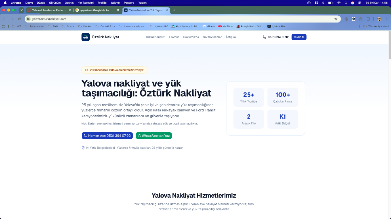 Yalova Öztürk Nakliyat - Web Sitesi
