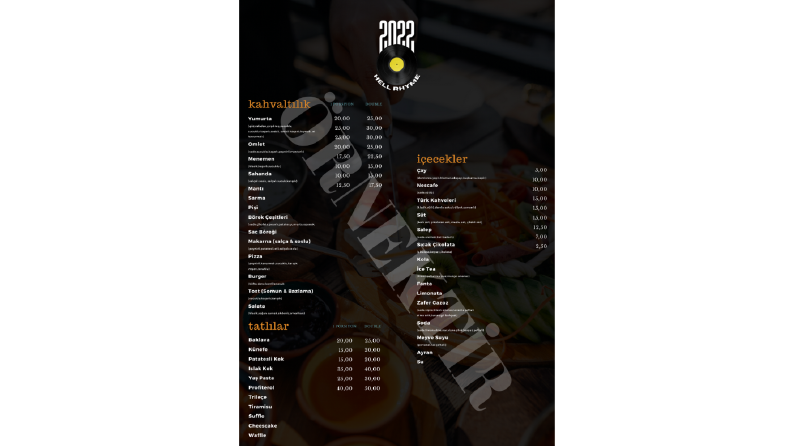 Restoran & Cafe Menü Tasarımı