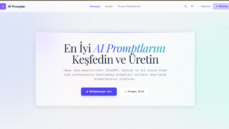 AI Prompter - Yapay Zeka Entegrasyonlu Web Aracı