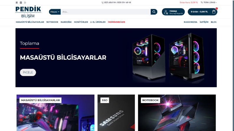 pendikbilisim.com E-Ticaret Sitesi