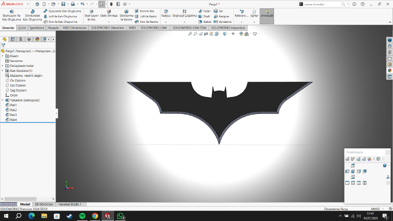 Batman Batanang Ninja yıldızı , bıçak