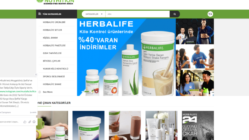 Herbalife E-Ticaret sitesi tasarımı