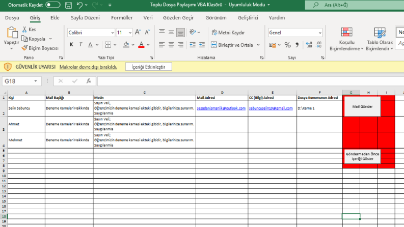 Toplu Mail Atma Programı